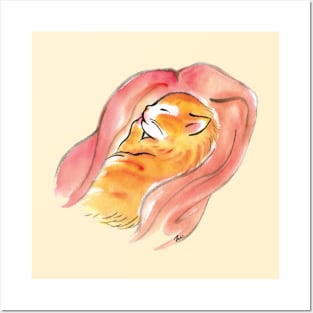 Golden cat baby Posters and Art